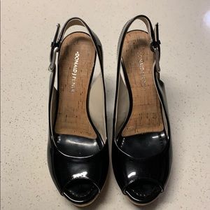 Donald J Pliner Patent Leather Sling Back Sandals